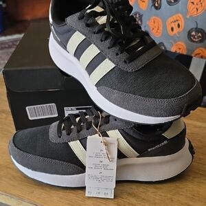 Adidas Gray and Cream Athletic Shoes